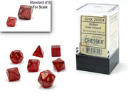 Glitter Mini-hedralÃ‚Â® Ruby/gold 7-Die Set