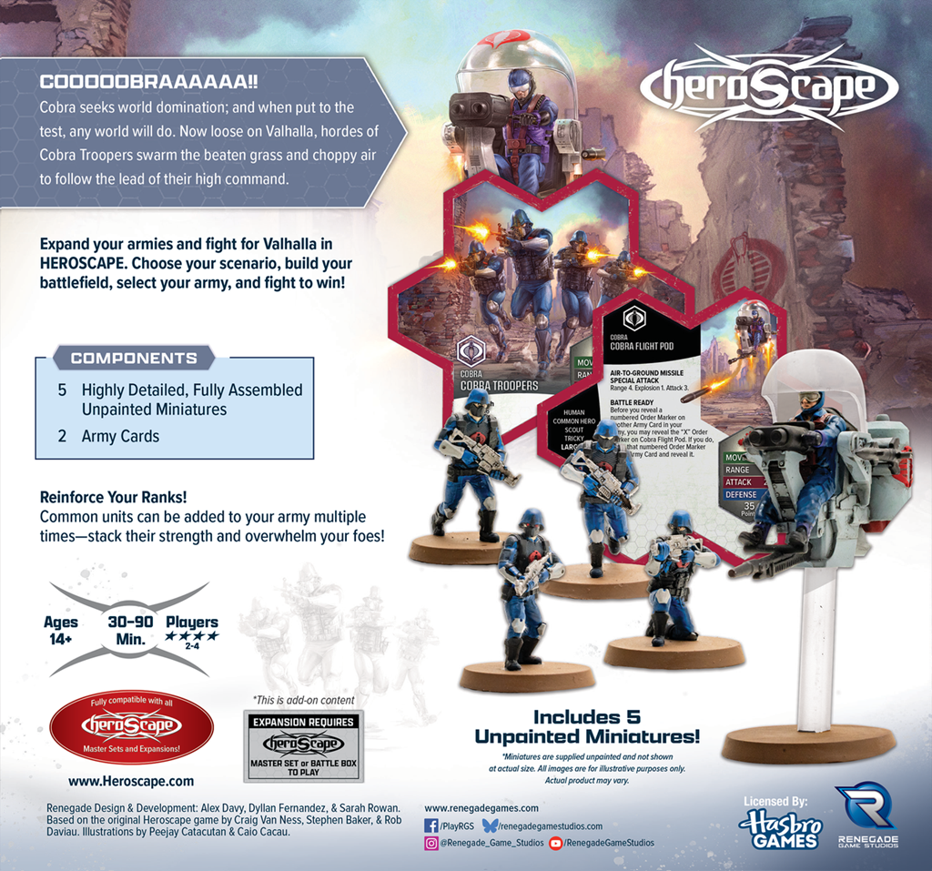 G.I. Joe Heroscape Cobra Troopers and Cobra Flight Pod Army Expansion