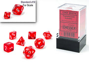 Translucent Mini-hedralÃ‚Â® Red/white 7-Die Set