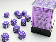 Opaque 12mm d6 Purple/white Dice BlockÃ¢â€žÂ¢ (36 dice)