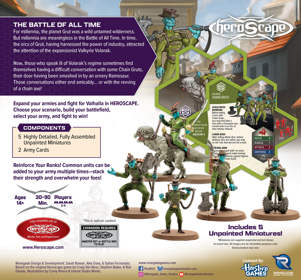 Heroscape Chain Gruts And Ramosaur Rider Army Expansion