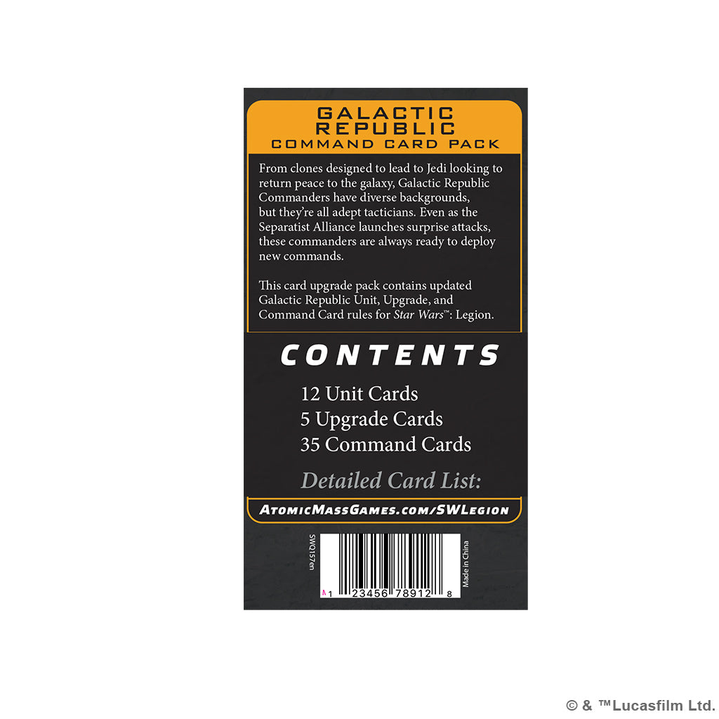 SW Legion - Galactic Republic Command Card Pack