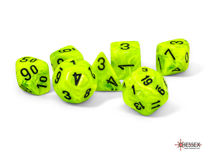 VortexÃ‚Â® Mega-hedralÃ‚Â® Bright Green/black 7-Die Set
