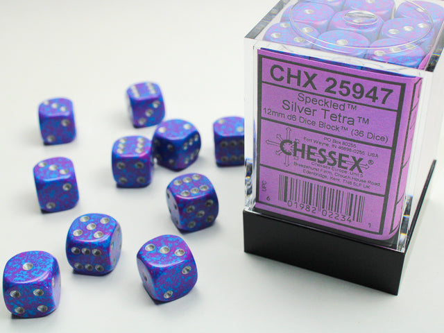 SpeckledÃ‚Â® 12mm d6 Silver TetraÃ¢â€žÂ¢ Dice BlockÃ¢â€žÂ¢ (36 dice)