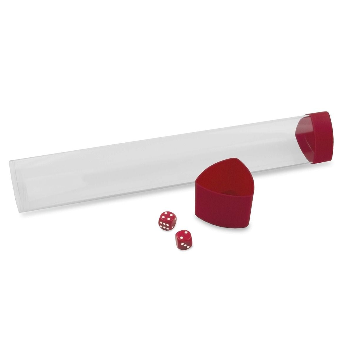 Playmat Tube with Dice Cap Red